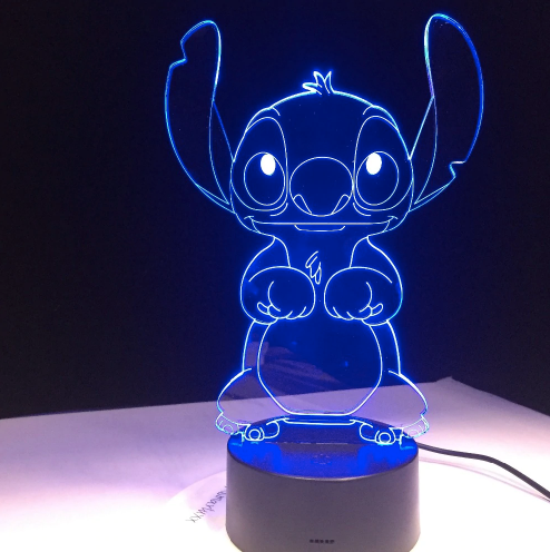 Stitch 7 Color Touch Change 3D LED Night Light – MysticLifeCreations