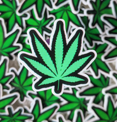 Bright Green Marijuana Leaf Plannar