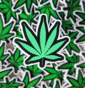 Bright Green Marijuana Leaf Plannar