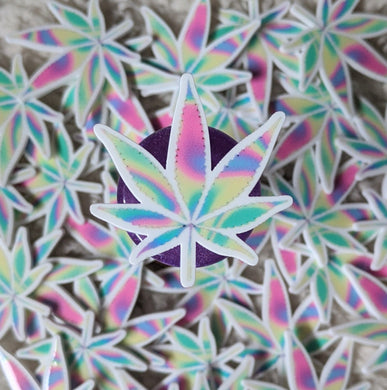 Psychadelic Rainbow Marijuanna Weed Leaf Plannar