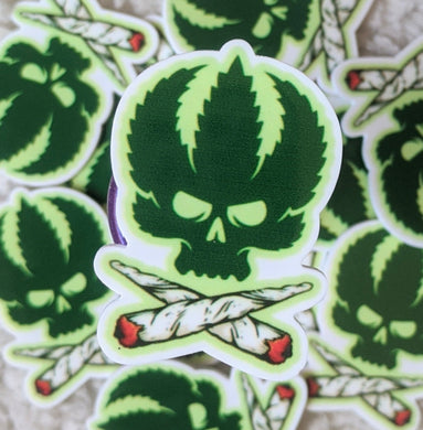 Skull Marijuana Leaf And Cross Joints Plannar