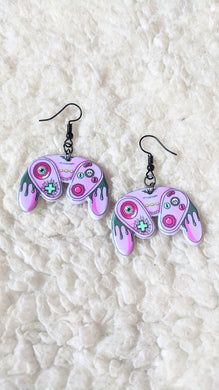 Spooky Dripping Controller Alternative Gamer Acrylic Earrings