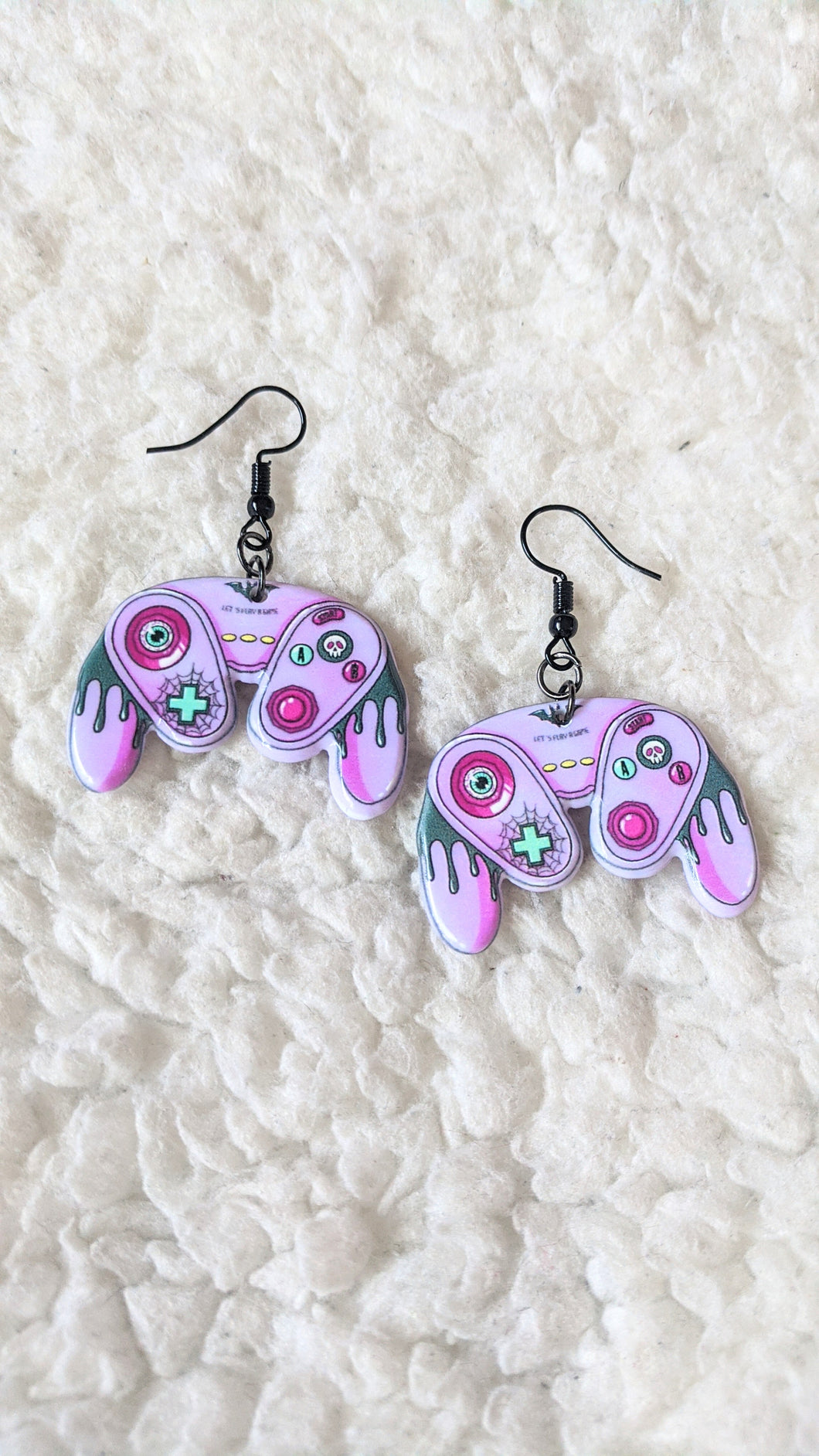 Spooky Dripping Controller Alternative Gamer Acrylic Earrings