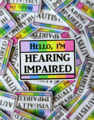 Hello I'm Hearing Impaired Nametag Plannar