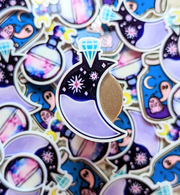 Crescent Moon Galaxy Potion Bottle Plannar