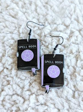 Spell Book Alternative Halloween Witchy Acrylic Earrings