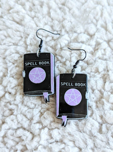 Spell Book Alternative Halloween Witchy Acrylic Earrings