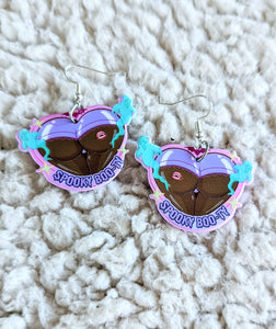 Person of Color Spooky Booty Alternative Halloween Acrylic Earrings