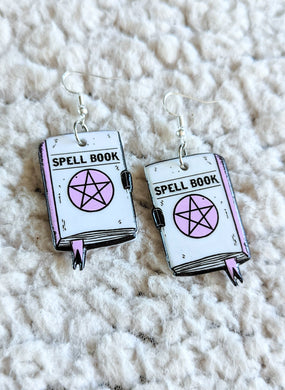 Spell Book Alternative Halloween Witchy Acrylic Earrings
