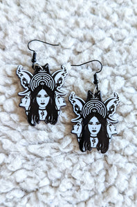 Triple Goddess Witch Alternative Acrylic Earrings