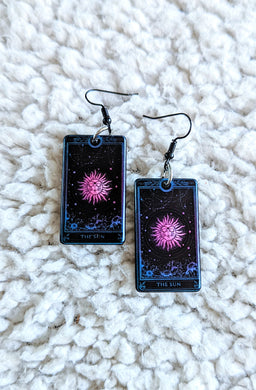 The Sun Tarot Card Alternative Halloween Witchy Acrylic Earrings