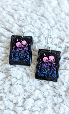 The Lovers Tarot Card Alternative Halloween Witchy Acrylic Earrings