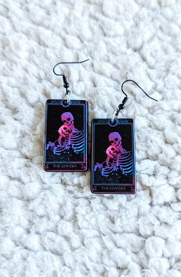 The Lovers Tarot Card Alternative Halloween Witchy Acrylic Earrings