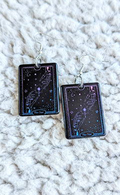 The Star Tarot Card Alternative Halloween Witchy Acrylic Earrings