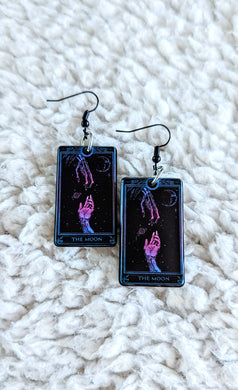 The Moon Tarot Card Alternative Halloween Witchy Acrylic Earrings