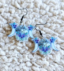 Triple Goddess Witch Alternative Acrylic Earrings