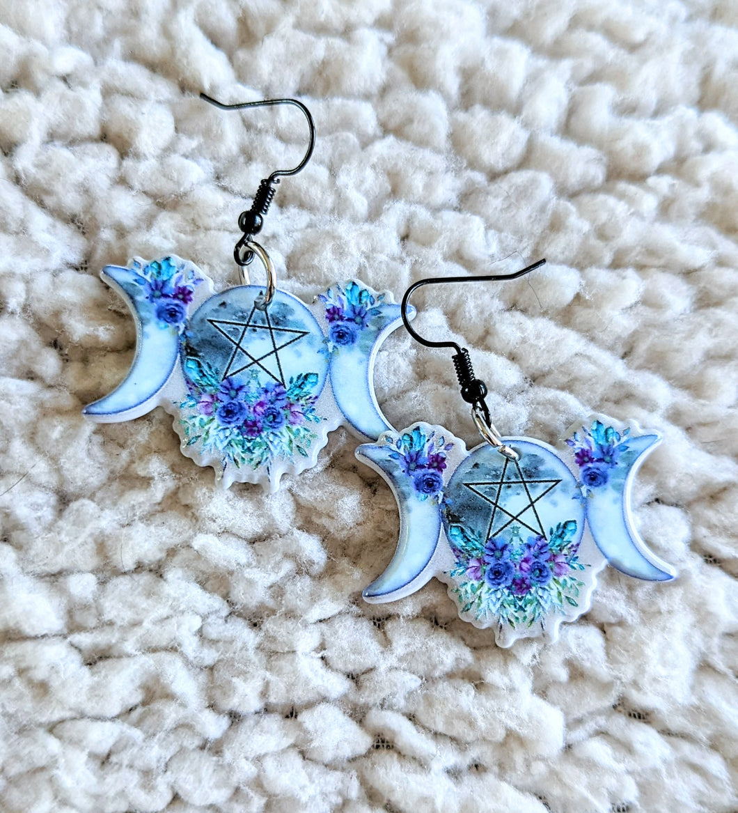 Triple Goddess Witch Alternative Acrylic Earrings