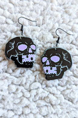 Spooky Skulls Alternative Halloween Acrylic Earrings