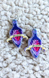 Love Potion Bottle Alternative Halloween Acrylic Earrings