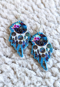 Blue Dreamcatcher Alternative Acrylic Earrings