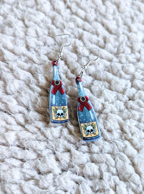 Skull Champagne Alternative Christmas Acrylic Earrings