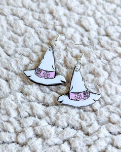 Pentacle Witches Hat Alternative Halloween Acrylic Earrings