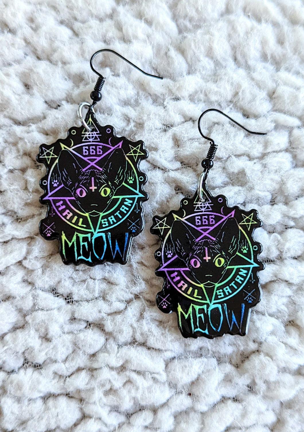 Evil Kitty Bealzebub Alternative Acrylic Earrings