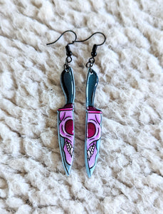 Skull Knives Alternative Halloween Acrylic Earrings
