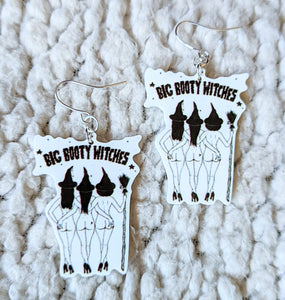 Big Booty Witches Resin Flatback Dangle Earrings